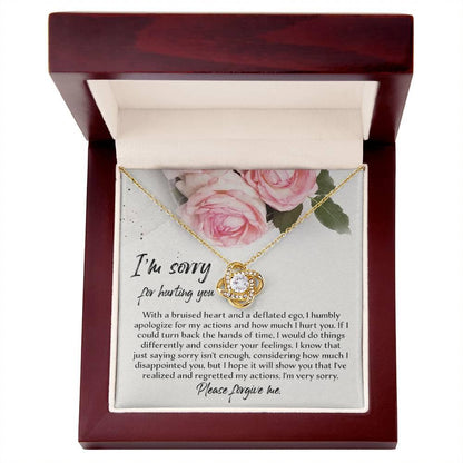 Apology Gift - Sorry, Regretted My Actions - Love Knot Pendant Necklace - Mallard Moon Gift Shop