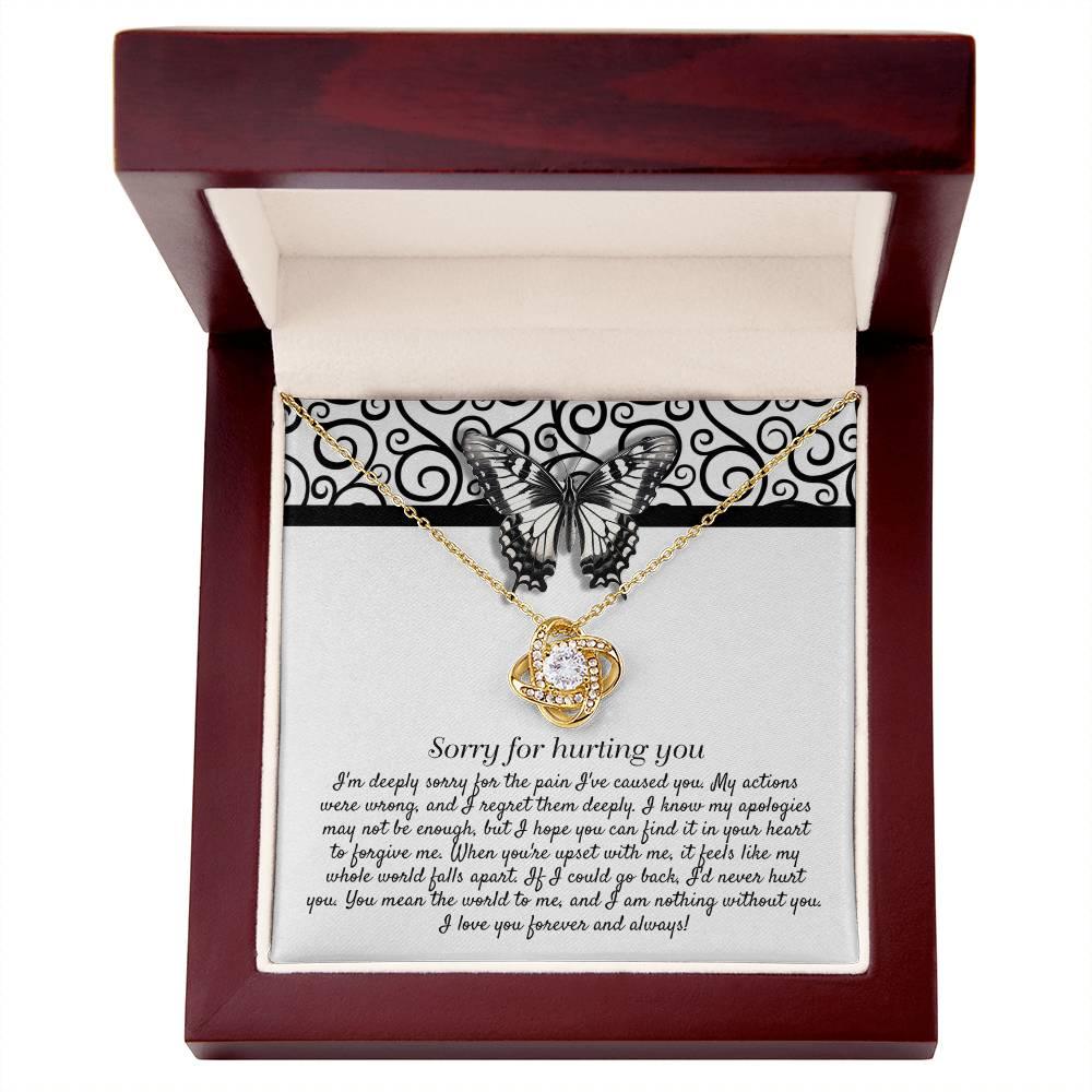 Apology Gift - Sorry for Hurting You - I am Nothing Without You - Love Knot Pendant Necklace - Mallard Moon Gift Shop