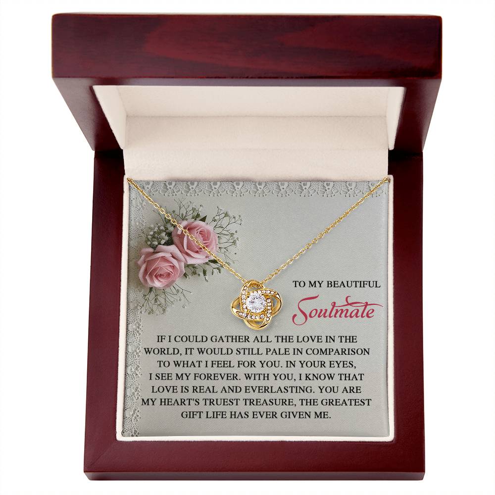 To My Soulmate: Romantic Love Knot Necklace with Sentimental Message - Mallard Moon Gift Shop