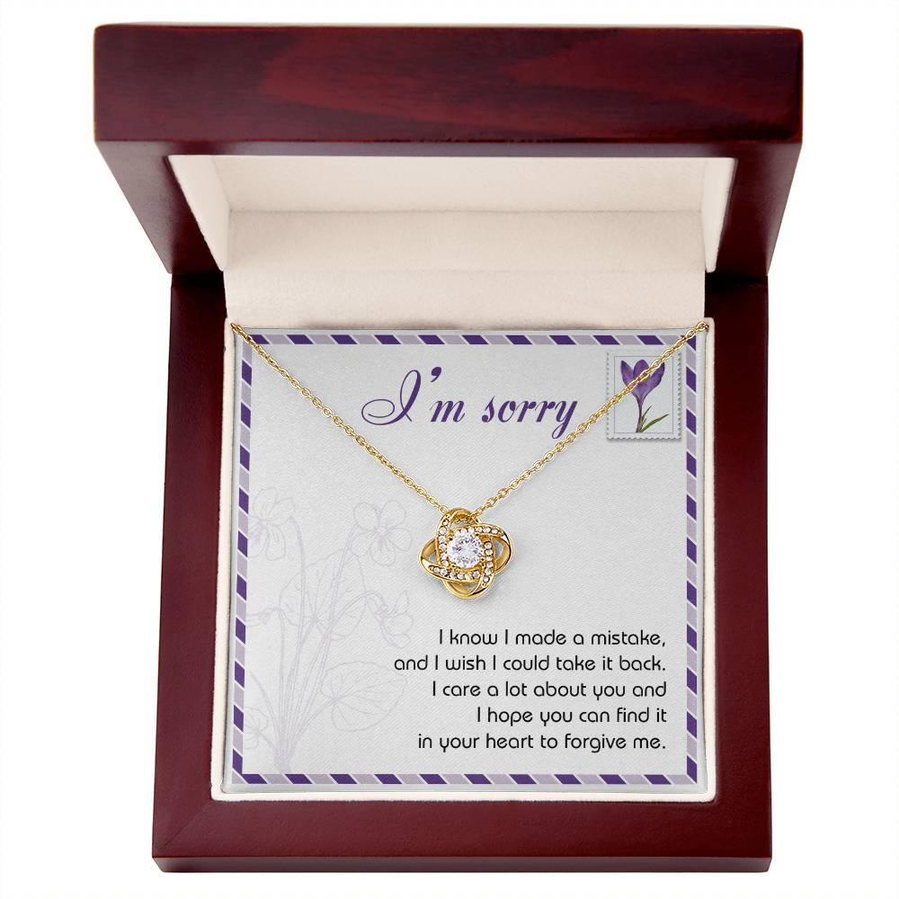 Gift for Girlfriend, Wife - Sorry, Take It Back - Love Knot Pendant Necklace - Mallard Moon Gift Shop
