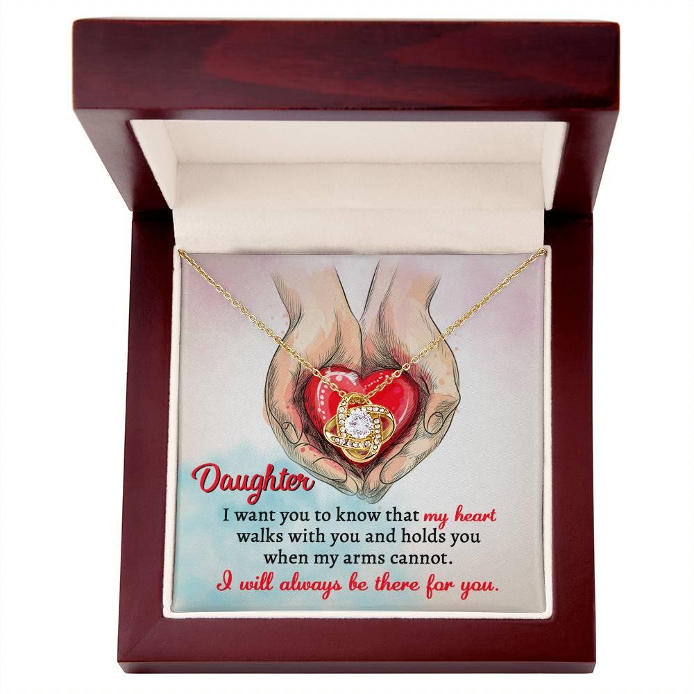 Gift for Daughter- I Will Always Be There Love Knot Pendant Necklace - Mallard Moon Gift Shop