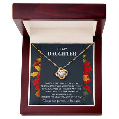 Daughter - Comes Your Way - Love Knot Pendant Necklace - Mallard Moon Gift Shop