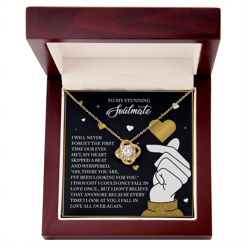 Gift for Soulmate - Look At You - Love Knot Pendant Necklace - A Romantic Valentine’s Day Gift That Celebrates Falling in Love Again and Again - Mallard Moon Gift Shop