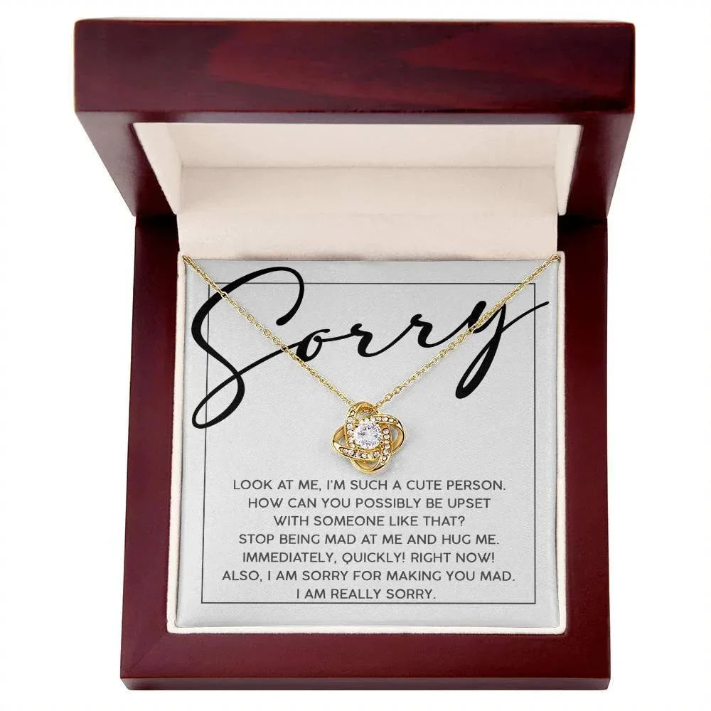 Apology Gift for Girlfriend, Wife, Soulmate - Sorry, Someone Like That - Love Knot Pendant Necklace