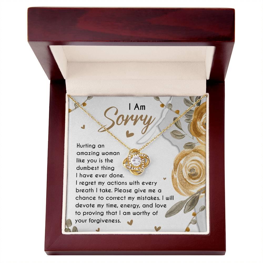 Apology Gift for Girlfriend, Wife, Soulmate - Sorry, Amazing Woman - Love Knot Pendant Necklace - Mallard Moon Gift Shop