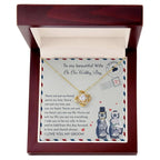 Wife Wedding Day Gift - I Will Love And Cherish Always Love Knot Pendant Necklace