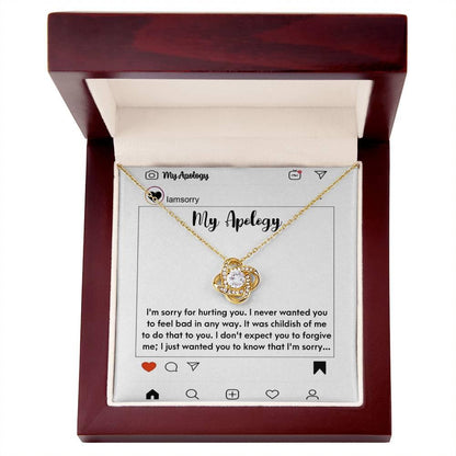 Gift for Girlfriend, Wife - Sorry, My Apology - Love Knot Pendant Necklace - Mallard Moon Gift Shop