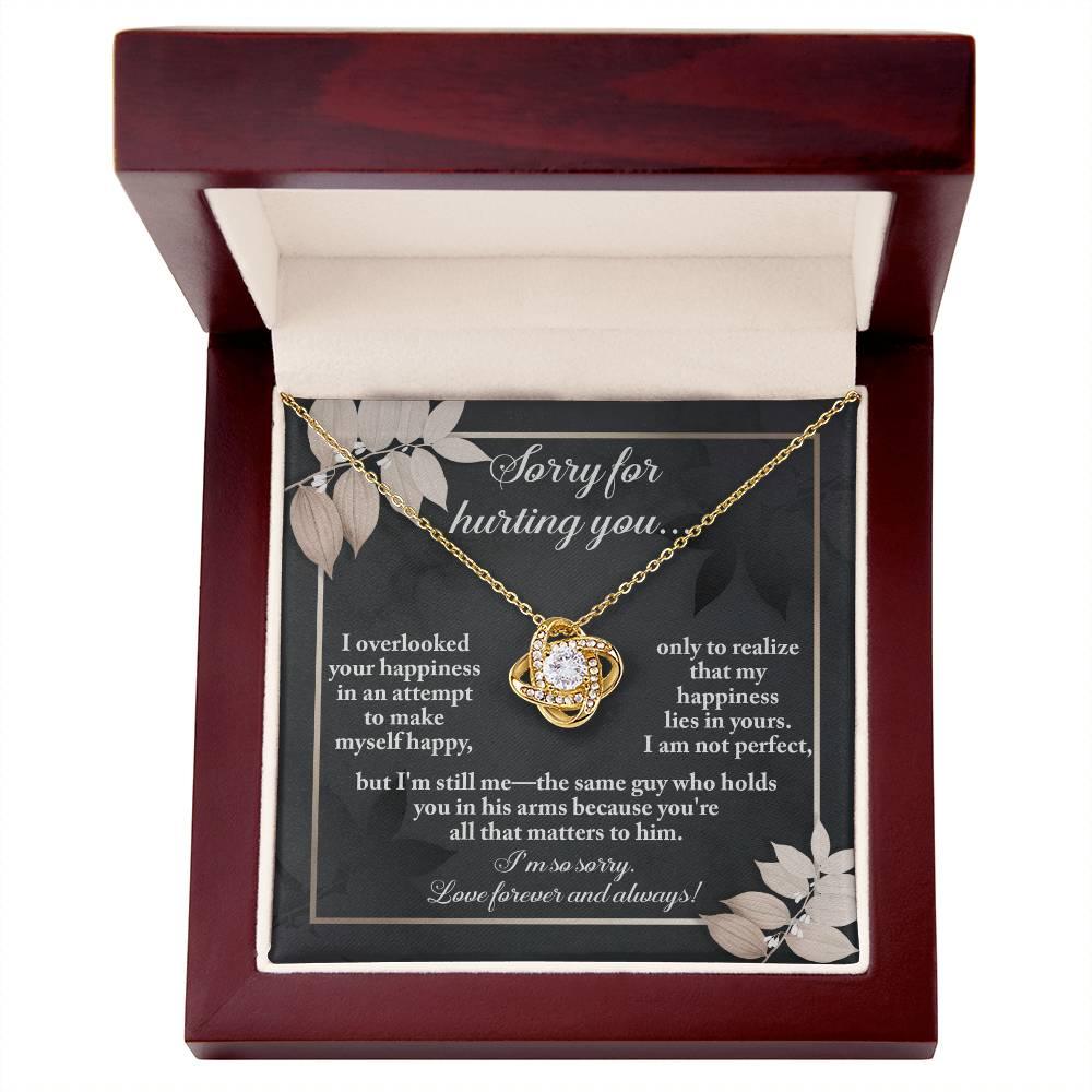 Gift for Girlfriend, Wife - Sorry, Lies In Yours - Love Knot Pendant Necklace - Mallard Moon Gift Shop