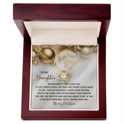 Gift for Daughter - How Worthy - Love Knot Pendant Necklace Christmas Present - Mallard Moon Gift Shop