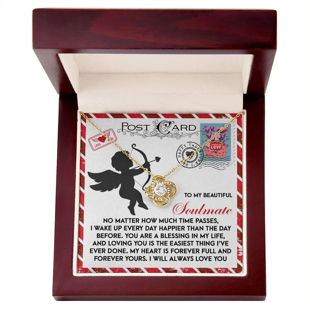 To My Beautiful Soulmate Love Knot Necklace – A Heartwarming Valentine’s Day Gift to Express Eternal Love