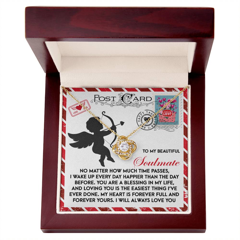 To My Beautiful Soulmate Love Knot Necklace – A Heartwarming Valentine’s Day Gift to Express Eternal Love - Mallard Moon Gift Shop