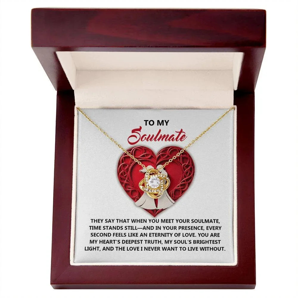 Romantic Anniversary, Valentine's Day Gift for Soulmate, Wife, Girlfriend - Eternity of Love - Love Knot Pendant Necklace