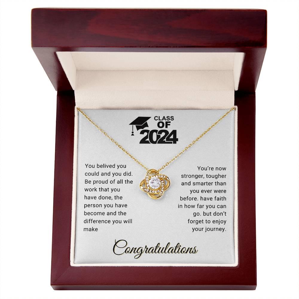 Graduation Gift Class of 2024 You Believed you Could Congratulations Love Knot Pendant Necklace - Mallard Moon Gift Shop