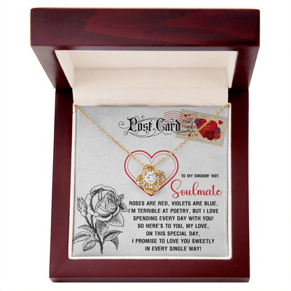 To My Smokin’ Hot Soulmate - Love Knot Necklace – A Playful and Romantic Valentine’s Day Gift - Mallard Moon Gift Shop