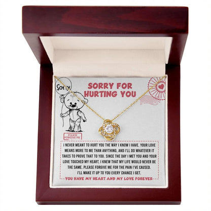 Apology Gift for Girlfriend, Wife, Soulmate - Sorry, Every Chance - Love Knot Pendant Necklace - Mallard Moon Gift Shop