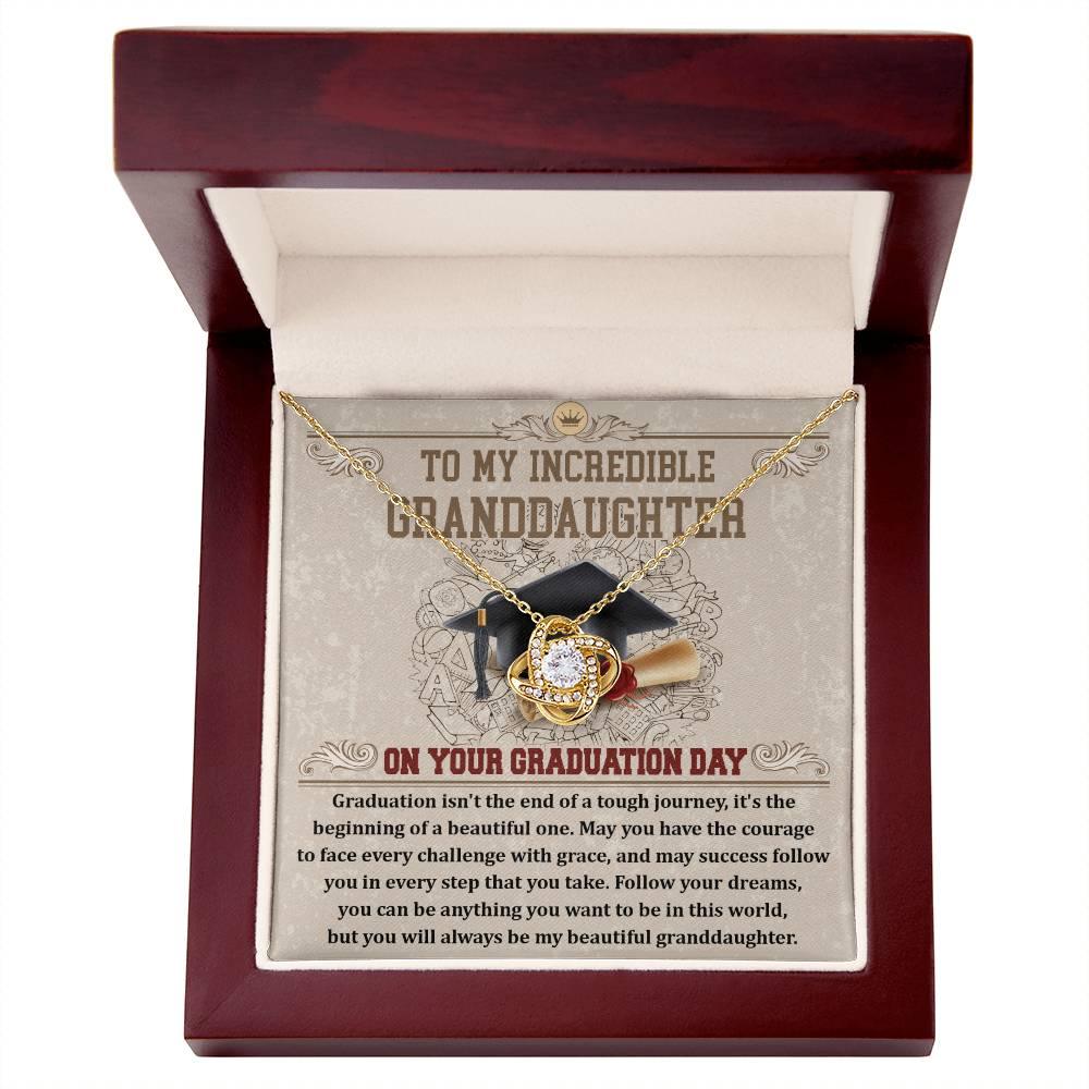 Granddaughter Your Graduation Day Love Knot Pendant Necklace - Mallard Moon Gift Shop