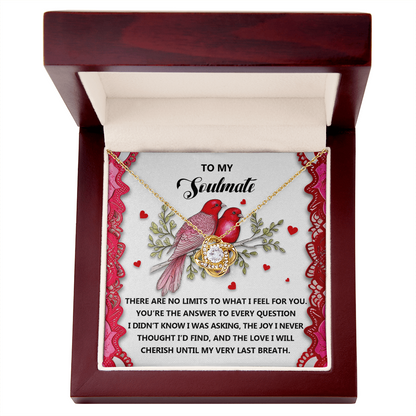 Romantic Gift for Her: Love Knot Necklace with Emotional Soulmate Message