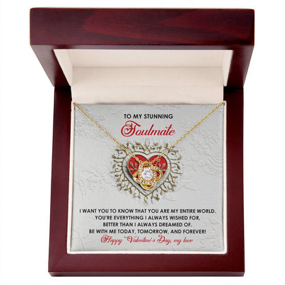 Romantic Valentine's Day Gift for Soulmate, Wife, Girlfriend -You Are My Entire World - Love Knot Pendant Necklacee - Mallard Moon Gift Shop