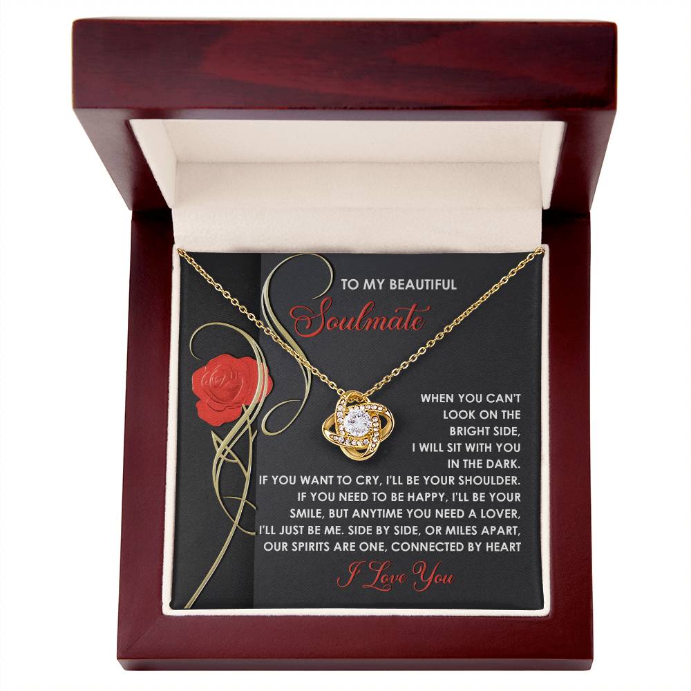 To My Beautiful Soulmate - Love Knot Necklace – A Romantic and Heartfelt Gift for Valentine’s Day or Anniversary - Mallard Moon Gift Shop