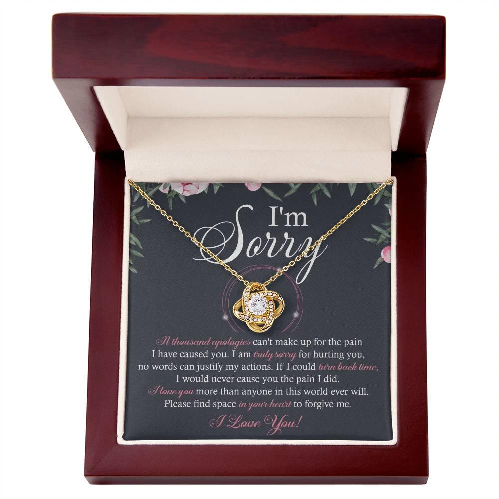 Apology Gift for Girlfriend, Wife, Soulmate - Sorry, World Ever Will - Love Knot Pendant Necklace - Mallard Moon Gift Shop