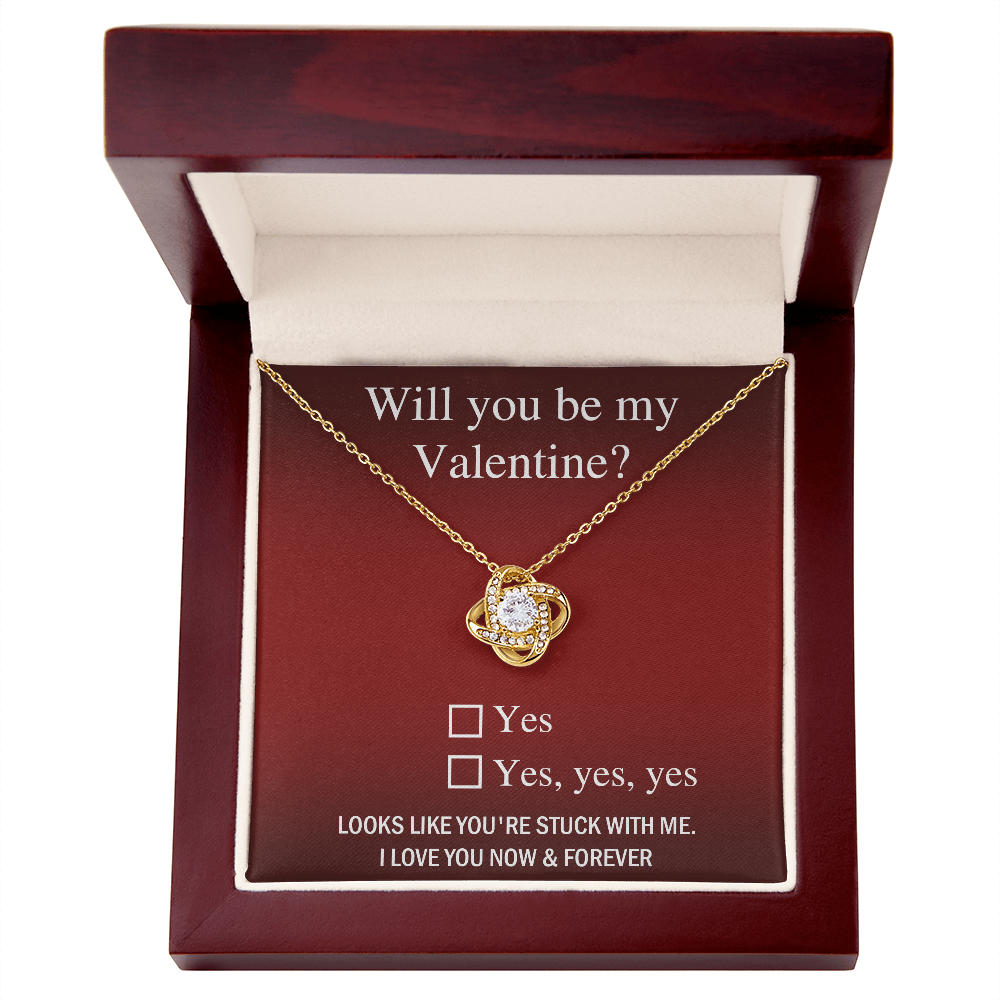Valentine Love Knot Necklace - Just Say Yes - Mallard Moon Gift Shop