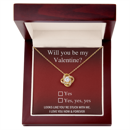 Valentine Love Knot Necklace - Just Say Yes - Mallard Moon Gift Shop