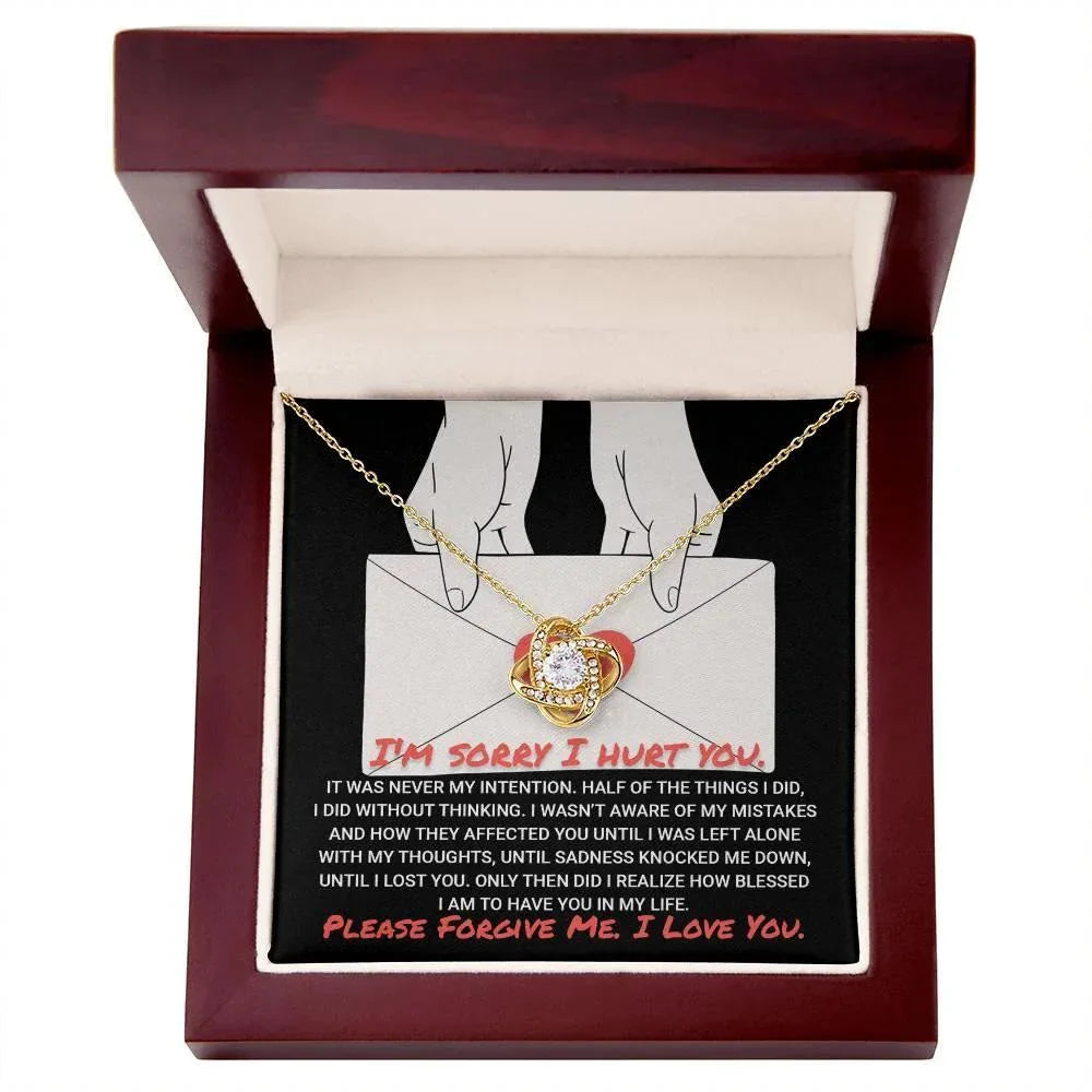 Apology Gift for Girlfriend, Wife, Soulmate-Sorry, Without Thinking - Love Knot Pendant Necklace