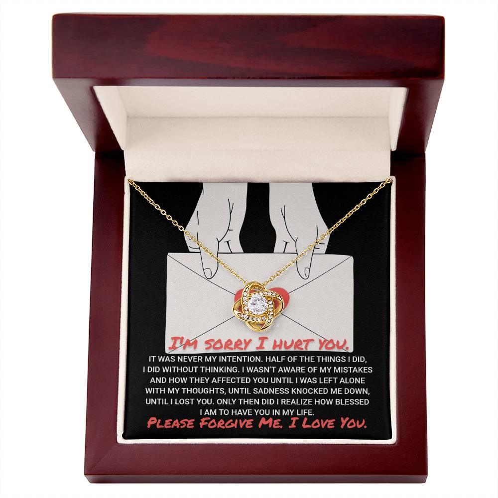 Apology Gift for Girlfriend, Wife, Soulmate-Sorry, Without Thinking - Love Knot Pendant Necklace - Mallard Moon Gift Shop