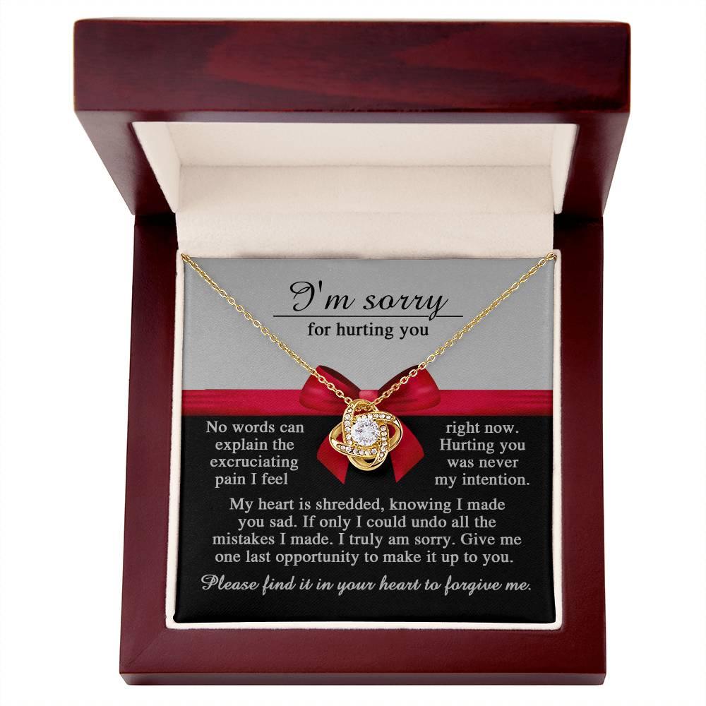 Apology Gift for Girlfriend, Wife, Soulmate - Sorry, Made You Sad - Love Knot Pendant Necklace - Mallard Moon Gift Shop