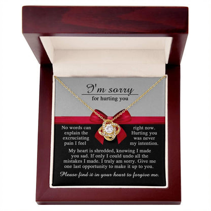 Apology Gift for Girlfriend, Wife, Soulmate - Sorry, Made You Sad - Love Knot Pendant Necklace - Mallard Moon Gift Shop