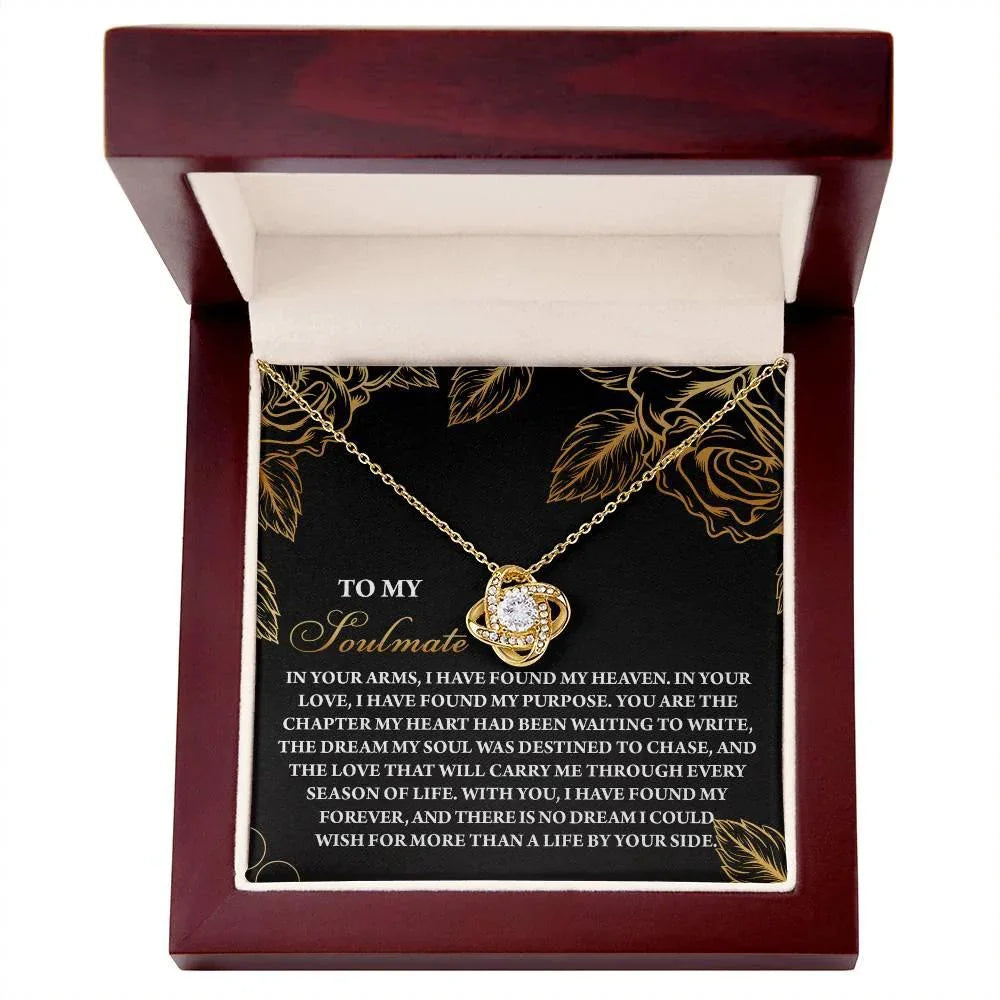 Romantic Anniversary, Valentine's Day Gift for Soulmate, Wife, Girlfriend - I Found My Heaven - Love Knot Pendant Necklace