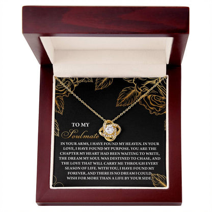 Romantic Anniversary, Valentine's Day Gift for Soulmate, Wife, Girlfriend - I Found My Heaven - Love Knot Pendant Necklace - Mallard Moon Gift Shop