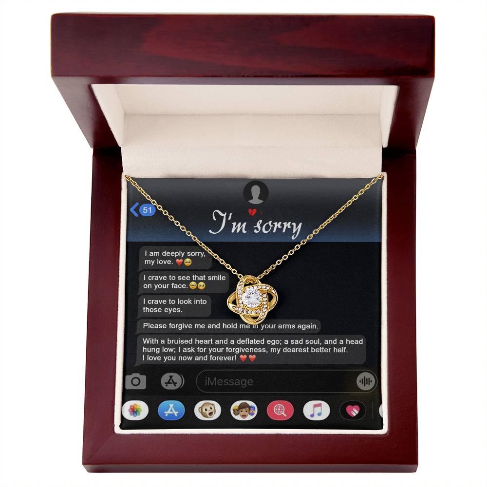 Gift for Girlfriend, Wife - Sorry, Rebuild Our Connection - Love Knot Pendant Necklace - Mallard Moon Gift Shop