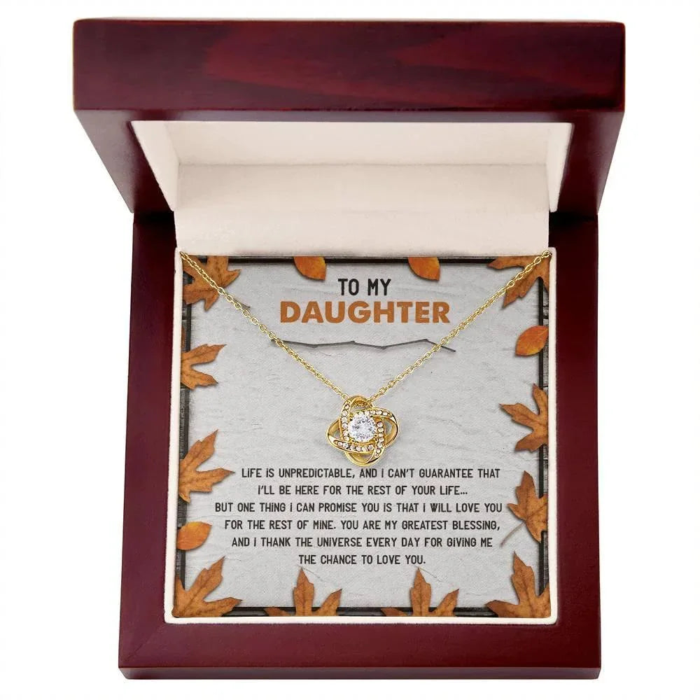 Daughter - My Greatest Blessing - Love Knot Pendant Necklace