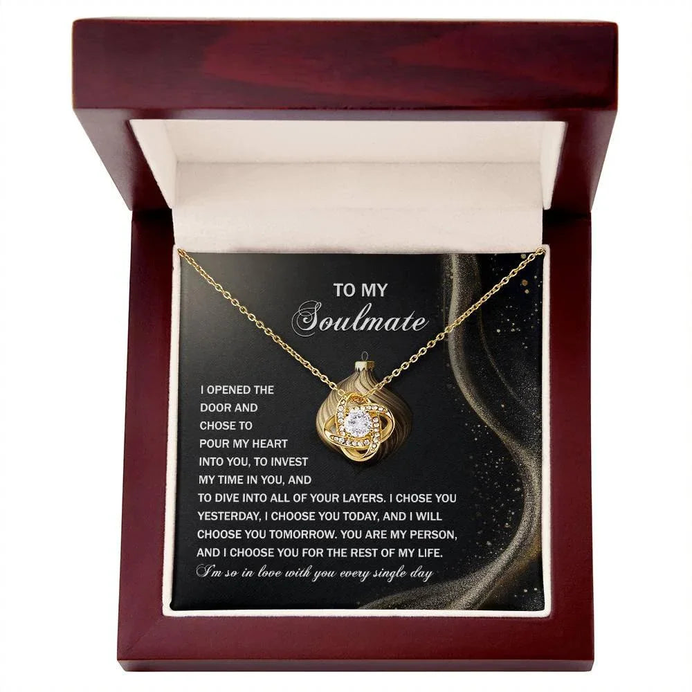 Gift for Soulmate - Into You - Love Knot Pendant Necklace