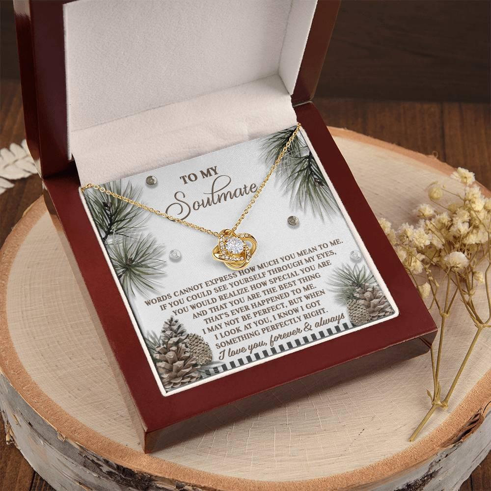 Gift for Soulmate - Perfectly Right - Love Knot Pendant Necklace - Mallard Moon Gift Shop