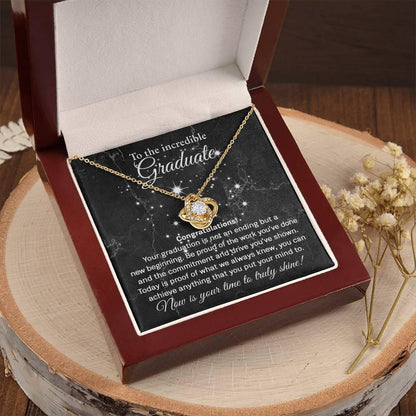 Daughter Graduation Milestone Gift You Can Achieve Anything Love Knot Pendant Necklace - Mallard Moon Gift Shop
