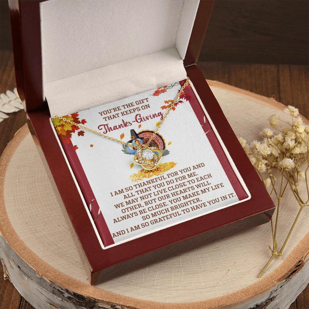 Thanksgiving Gift for Her – Always Be Close Message Card Necklace, Heartfelt Expression of Gratitude for Mom, Sister, or Best Friend