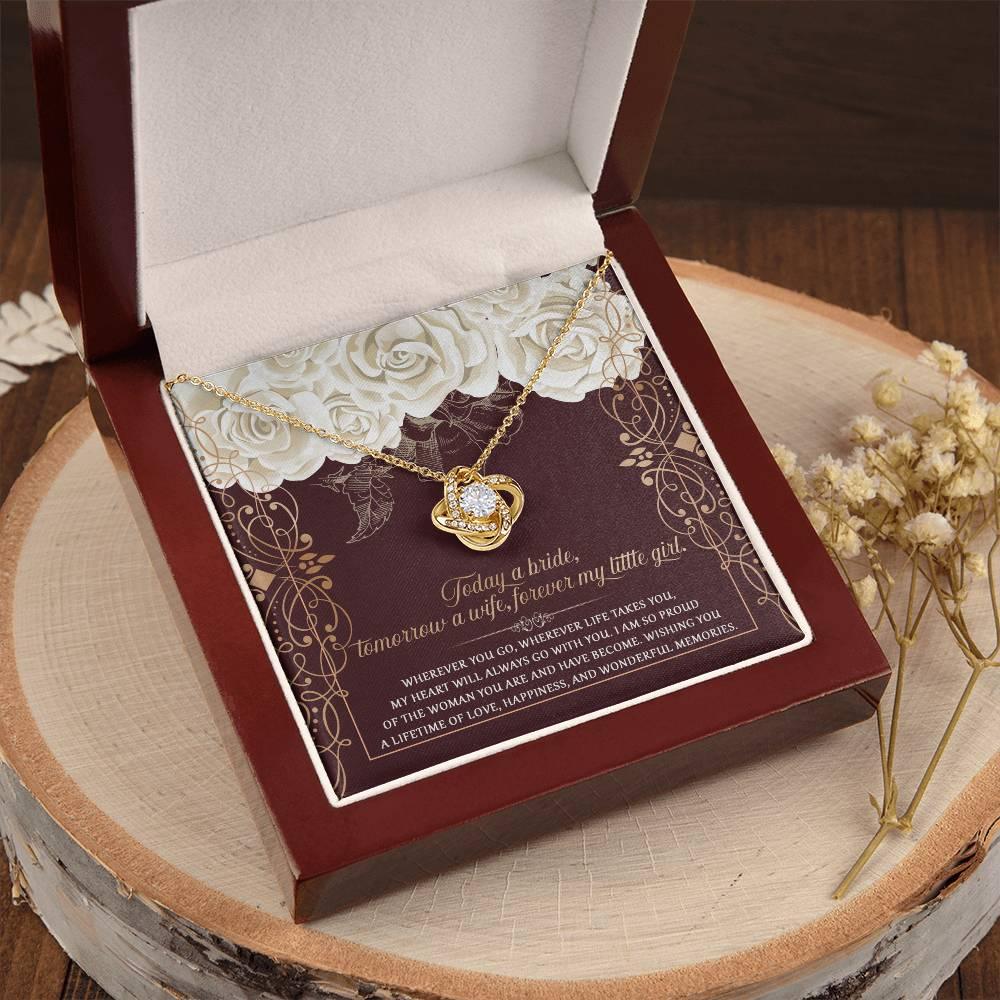 Daughter Wedding Day Gift - Wonderful Memories - Love Knot Pendant Necklace - Mallard Moon Gift Shop