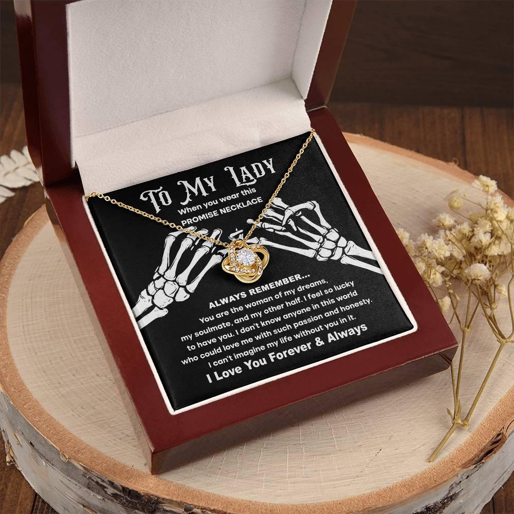 Soulmate Woman of My Dreams Halloween Inspired Love Knot Necklace - Mallard Moon Gift Shop