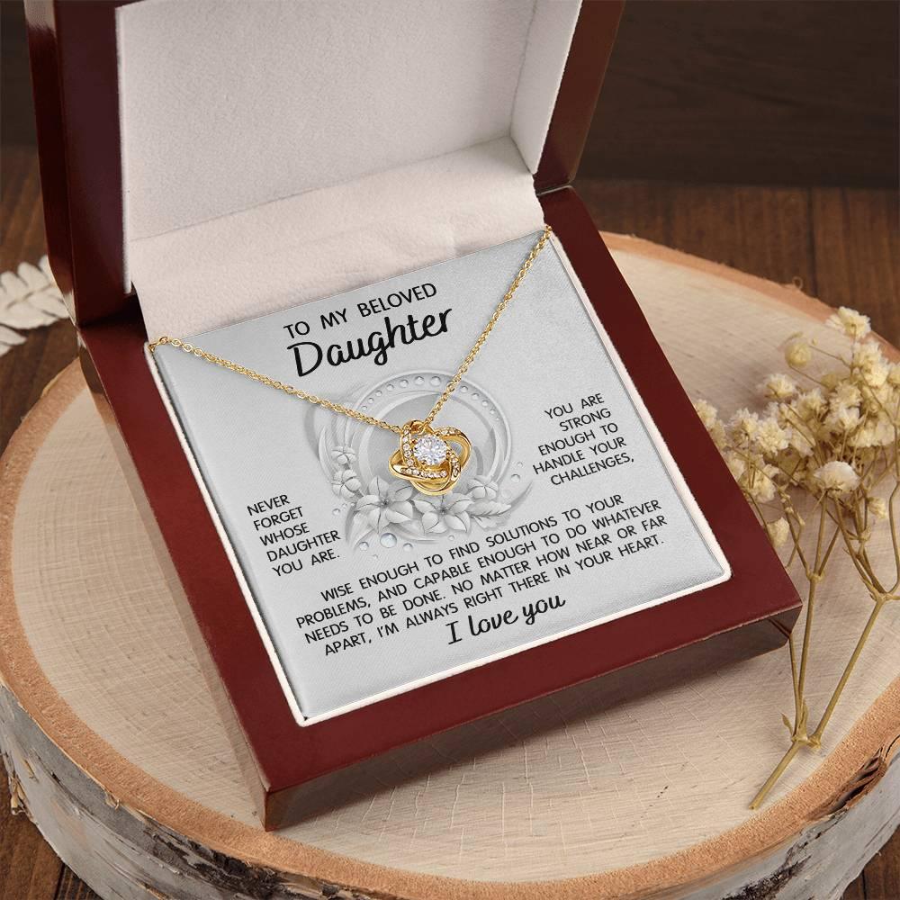 Daughter Wedding Day Gift - Always Right There - Love Knot Pendant Necklace - Mallard Moon Gift Shop