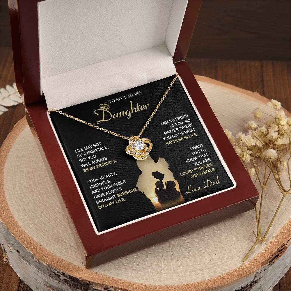 Daughter Wedding Day Gift - Be My Princess - Love Knot Pendant Necklace - Mallard Moon Gift Shop