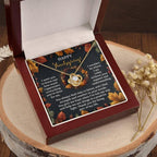 Happy Thanksgiving Love Knot Necklace Gift | Appreciation Message Card for Someone Special | Heartfelt Fall Holiday Jewelry Gift
