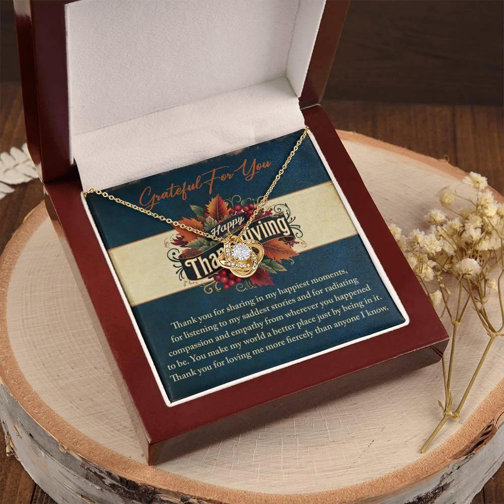 Thanksgiving Gift for Her – “Grateful for You” Necklace with Message Card | Heartfelt Jewelry Gift for Her