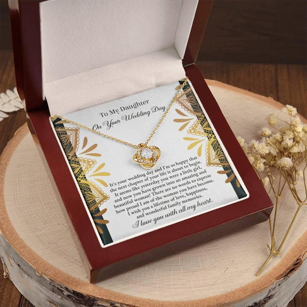 Daughter Wedding Day Gift - A Little Girl - Love Knot Pendant Necklace