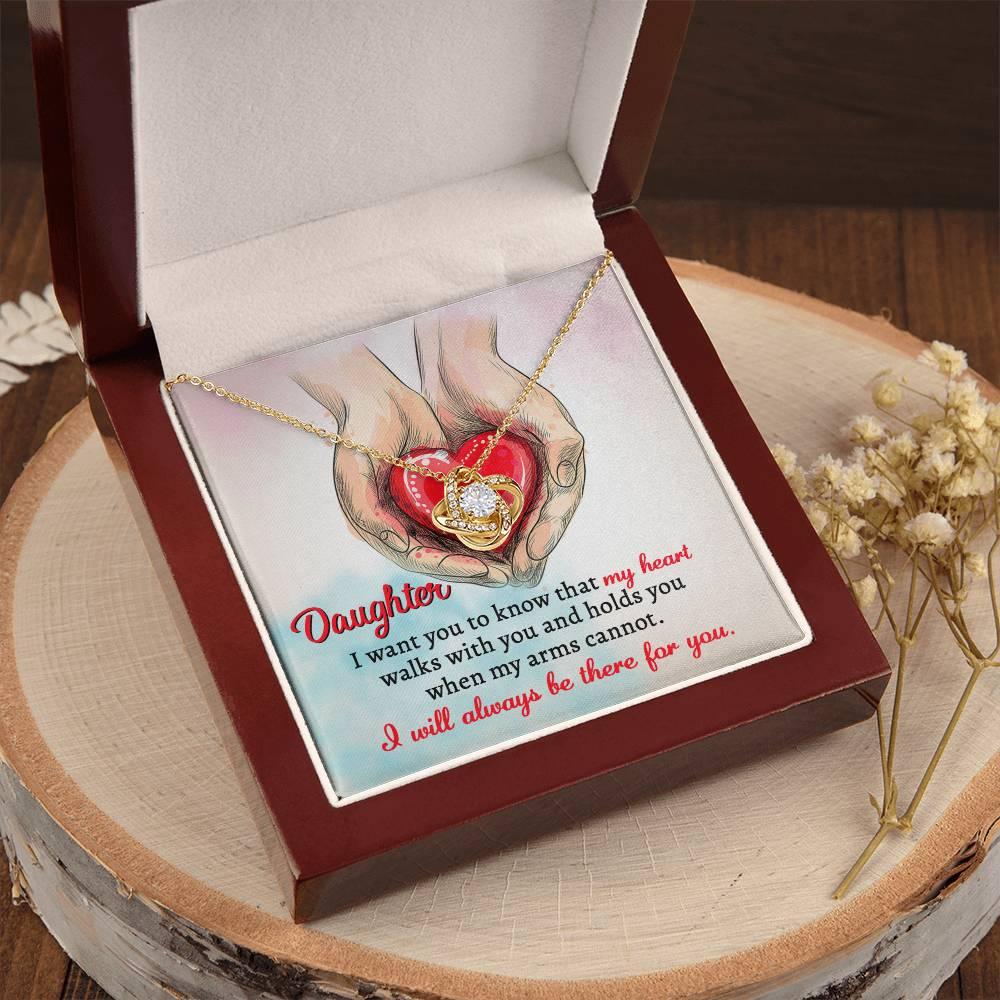 Gift for Daughter- I Will Always Be There Love Knot Pendant Necklace - Mallard Moon Gift Shop