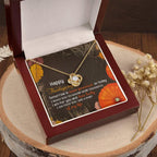 Thanksgiving Gift for Her – “How Lucky I Am” Love Knot Necklace with Message Card | Heartfelt Gratitude Gift for Mom, Wife, or Friend