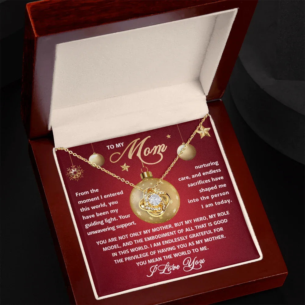 Gift for Mom - My Guiding Light - Love Knot Necklace