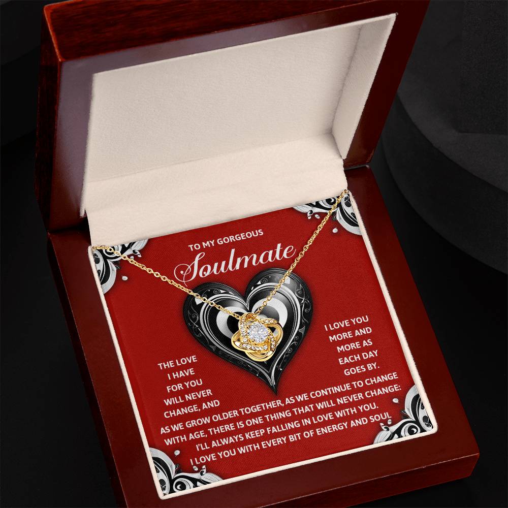 To My Gorgeous Soulmate - Love Knot Necklace – A Romantic Gift to Celebrate Everlasting Love - Mallard Moon Gift Shop