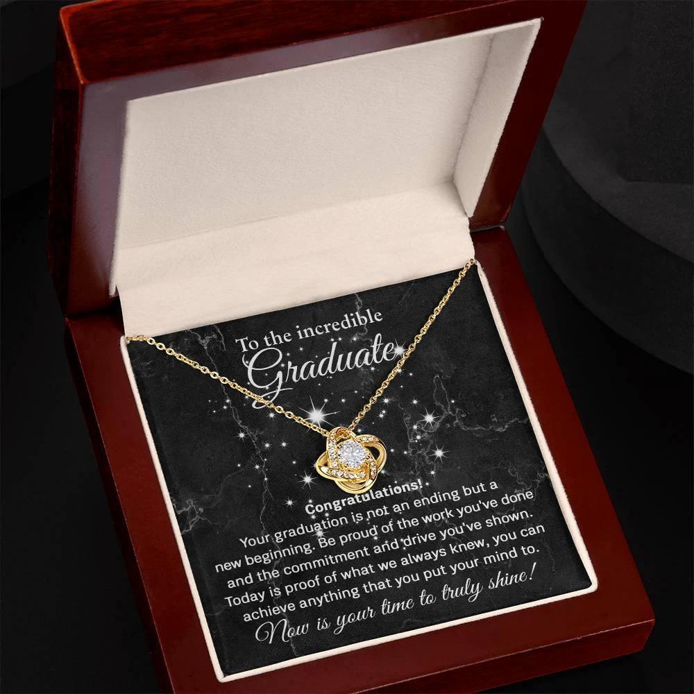 Daughter Graduation Milestone Gift You Can Achieve Anything Love Knot Pendant Necklace